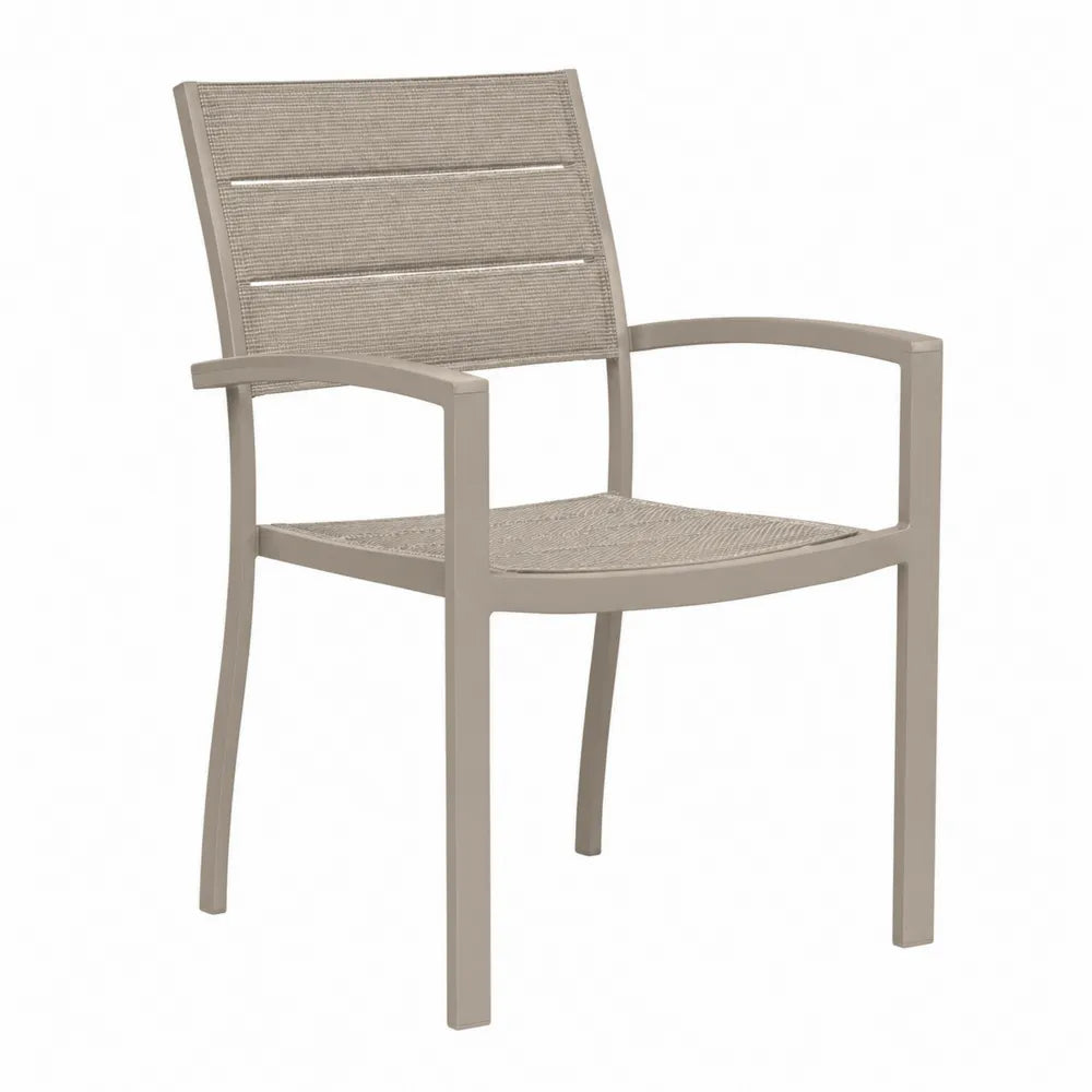 Silla de Exterior Beige de Polipropileno y Textil Sintético