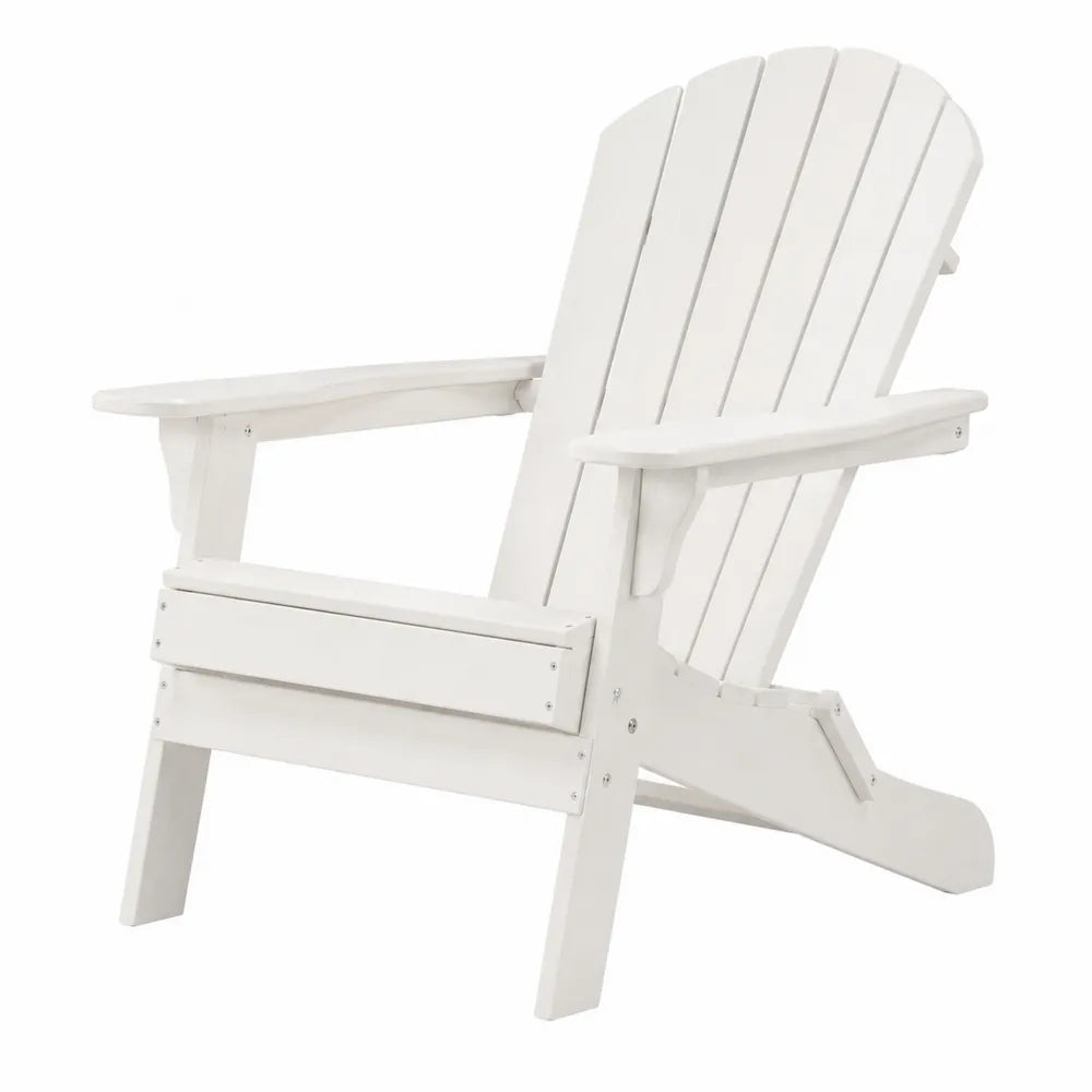 Silla de exterior Adirondack de madera blanca 90x75x89cm