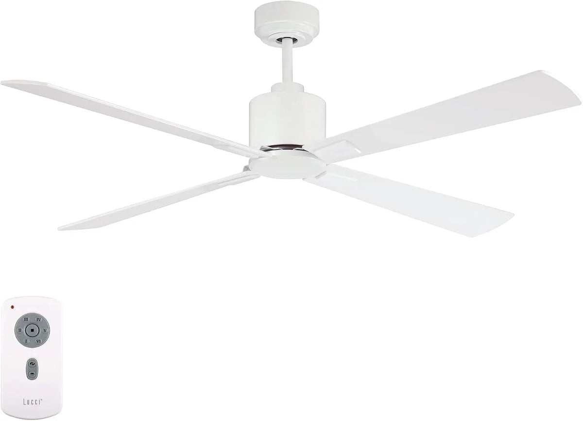 Ventilator met 132 cm, 36 m2, afstandsbediening, geluidsarme werking en wit