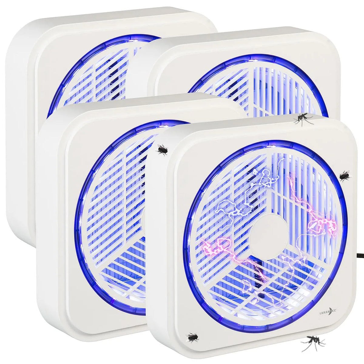 Vliegenlamp met Wandmontage, 31,8 x 31,8 x 6,4 cm, 100 m2 en wit