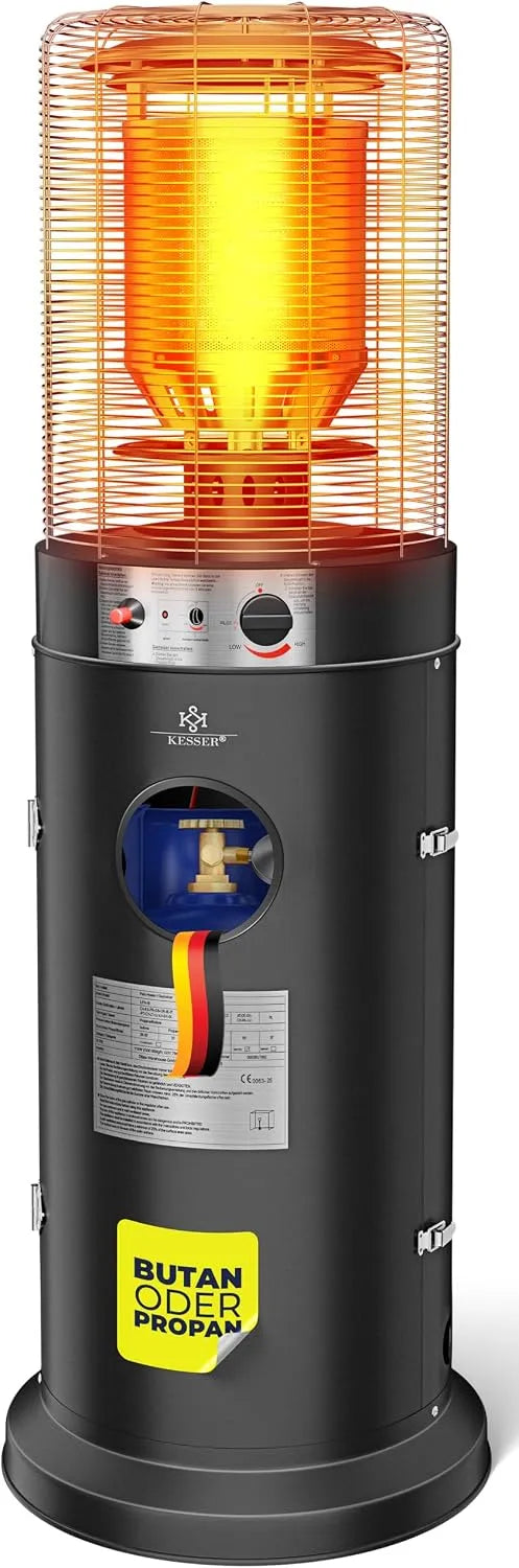 Warmtestraler KE12 met 10 kW, 143 cm, geluidsarme werking en zwart