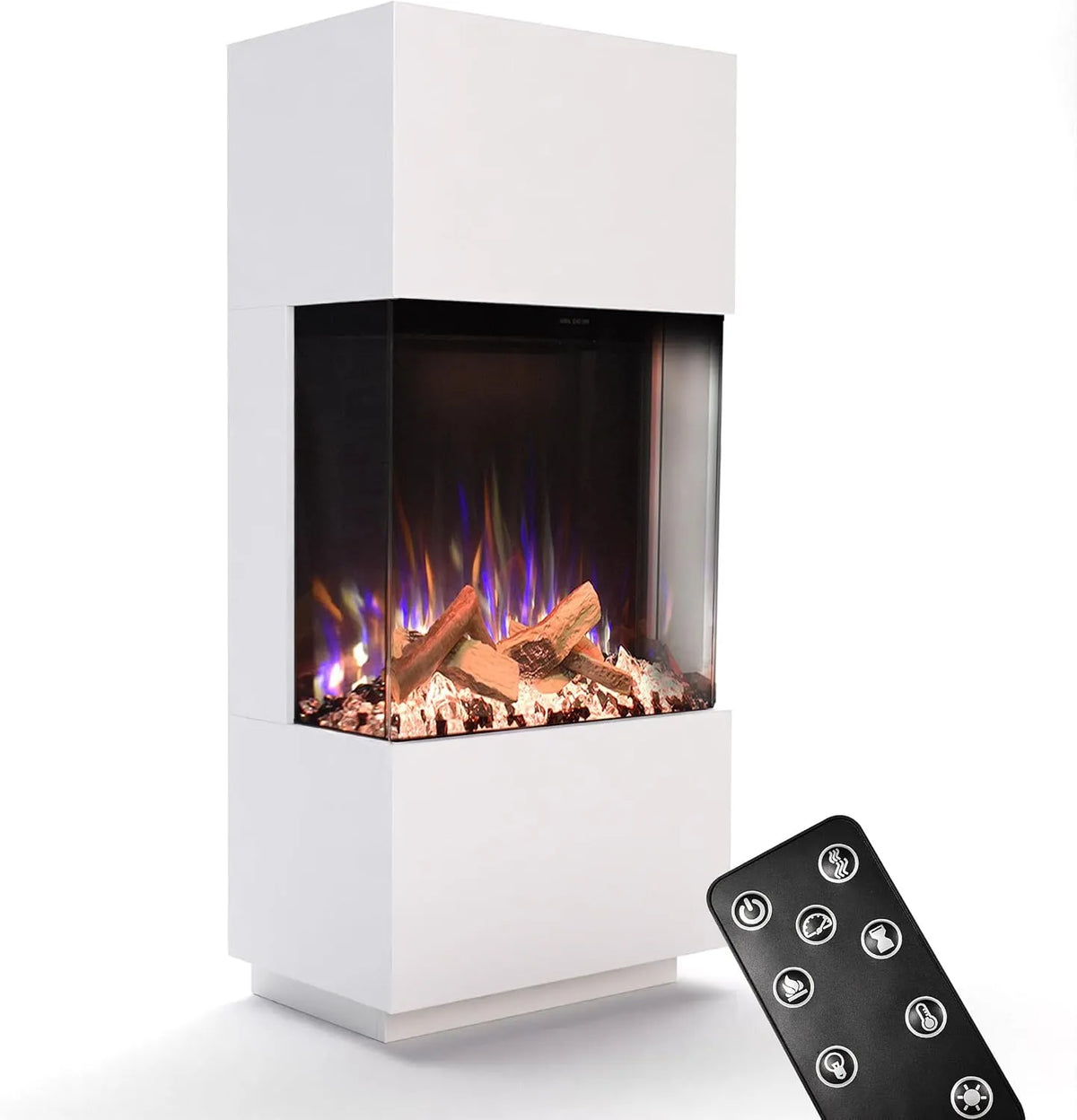 Elektrische haard PR11 x136x40cm met 61,5 x 136 x 40cm, timer, 7,5 uur, afstandsbediening, wit, GLOW FIRE Haard PR11 met realistische 3D E-Motion