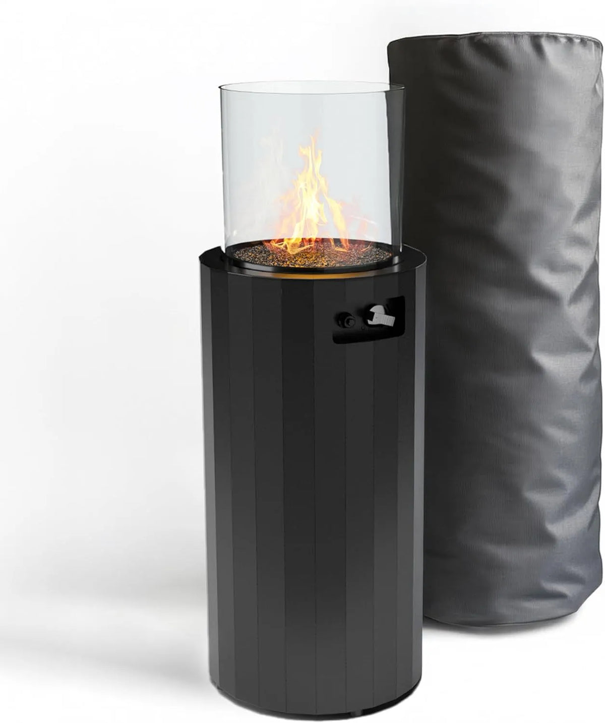 Terrasverwarmer, draagbare tuin- en terrasverwarmer, propaanhaard voor buiten, met afdekking