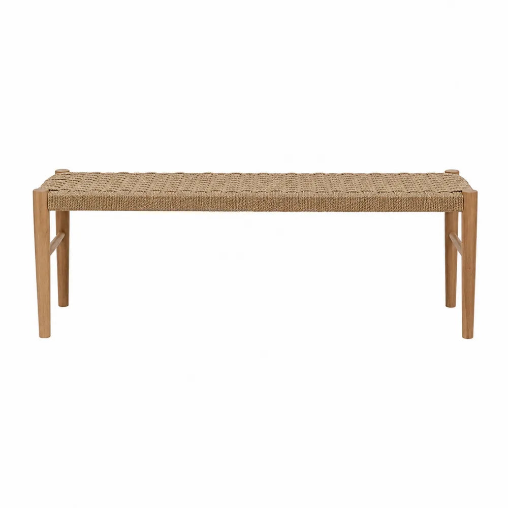 Banco de madera y yute 120x40x45 cm