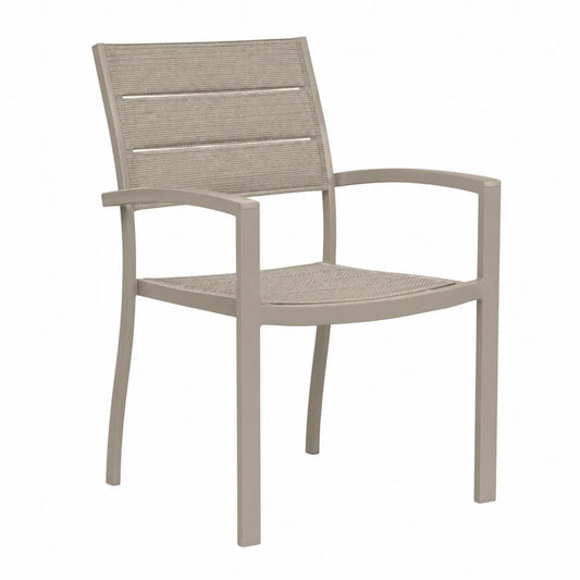 Silla de Exterior Beige de Polipropileno y Textil Sintético