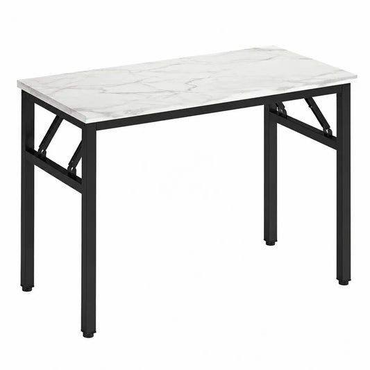 Mesa con efecto mármol y estructura de acero, 120x60x75 cm
