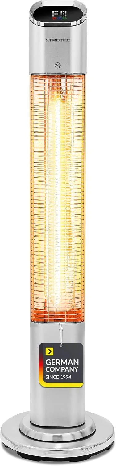 Terrasverwarmer met 105 cm, 30 cm, 12,5 mm, afstandsbediening, digitaal display, oscillatiefunctie, aluminium en 24-uurs timer