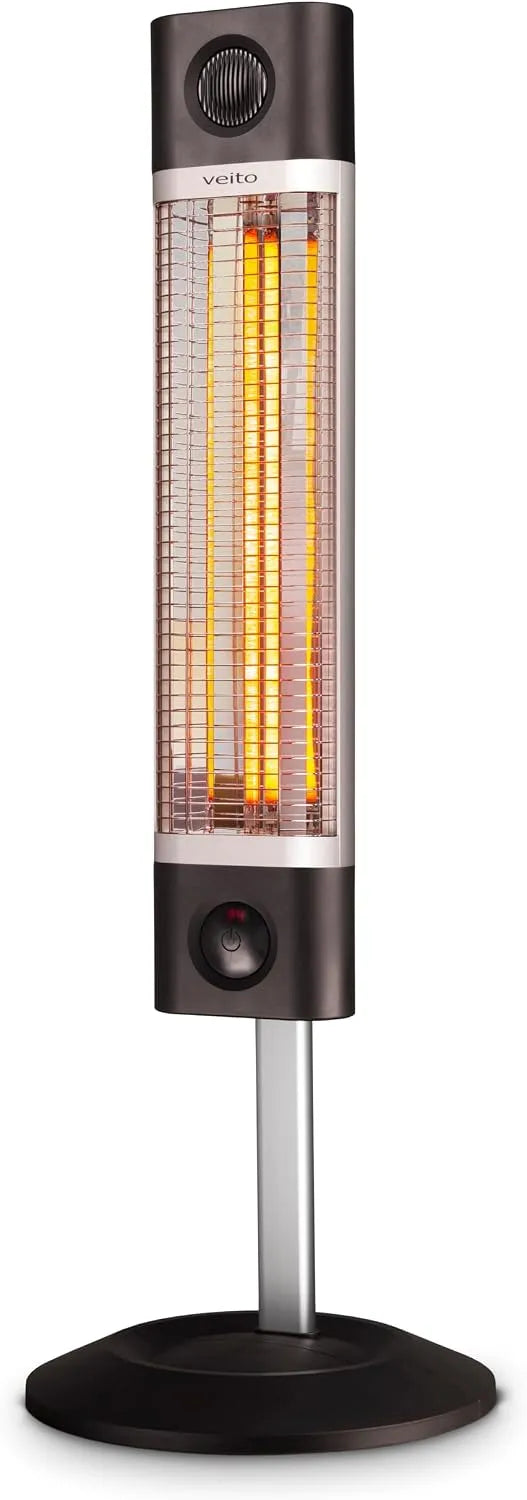 Warmtestraler met geschikt voor binnen, dimbaar, infrarood staande warmtestraler, met afstandsbediening en terrasstraler