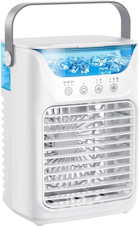 Mobiele airconditioner met 700 ml, 4-in-1, 3 snelheden, 3 modi, timer, 3-4 uur en waterreservoir