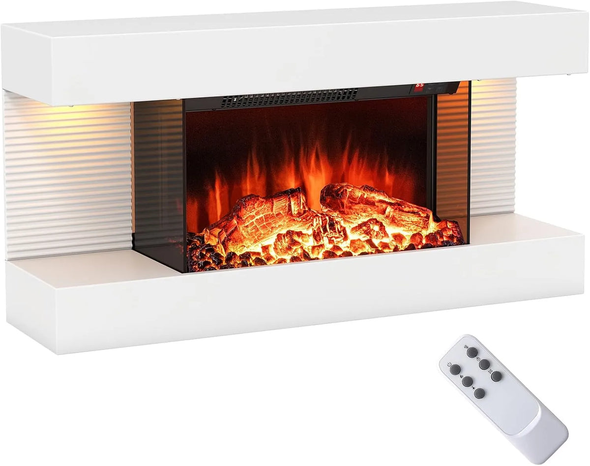 COSTWAY Elektrische haard met 1500 W, 5000 BTU, 17 °C, 28 °C, 750 W, 37 m2, 30,5 cm en afstandsbediening