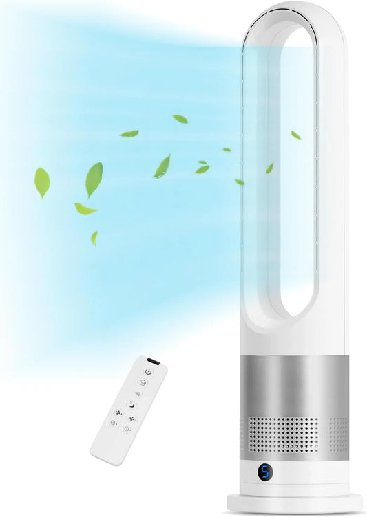 Ventilator, 28dB, 66 cm 80° oscillerende geluidsarm ventilator 8-uurs timer, 8 instelbare windstanden