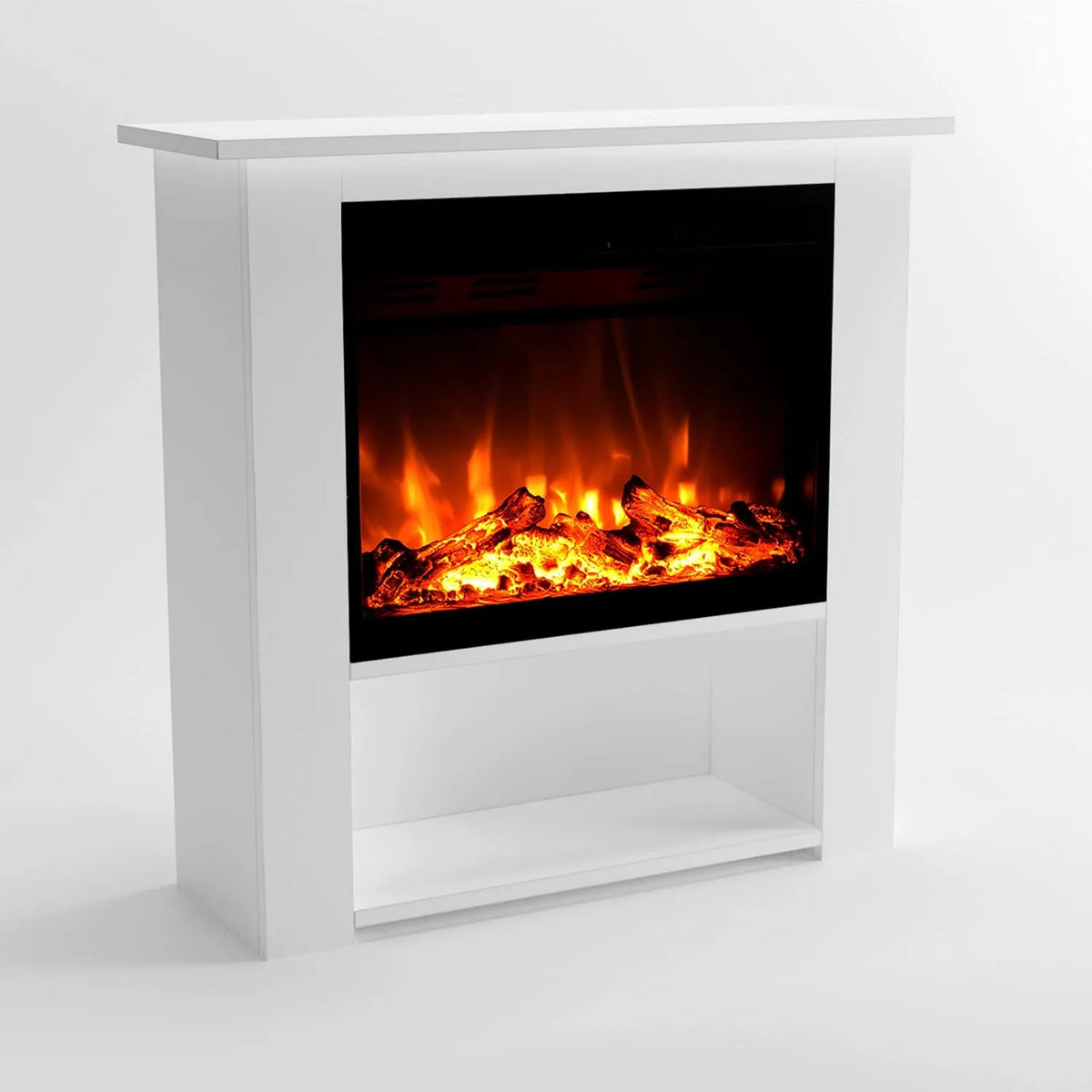 Elektrische haard x85x30 met 86 x 85 x 30 cm, 0,5-7,5 uur, 2 standen, timer, afstandsbediening en wit
