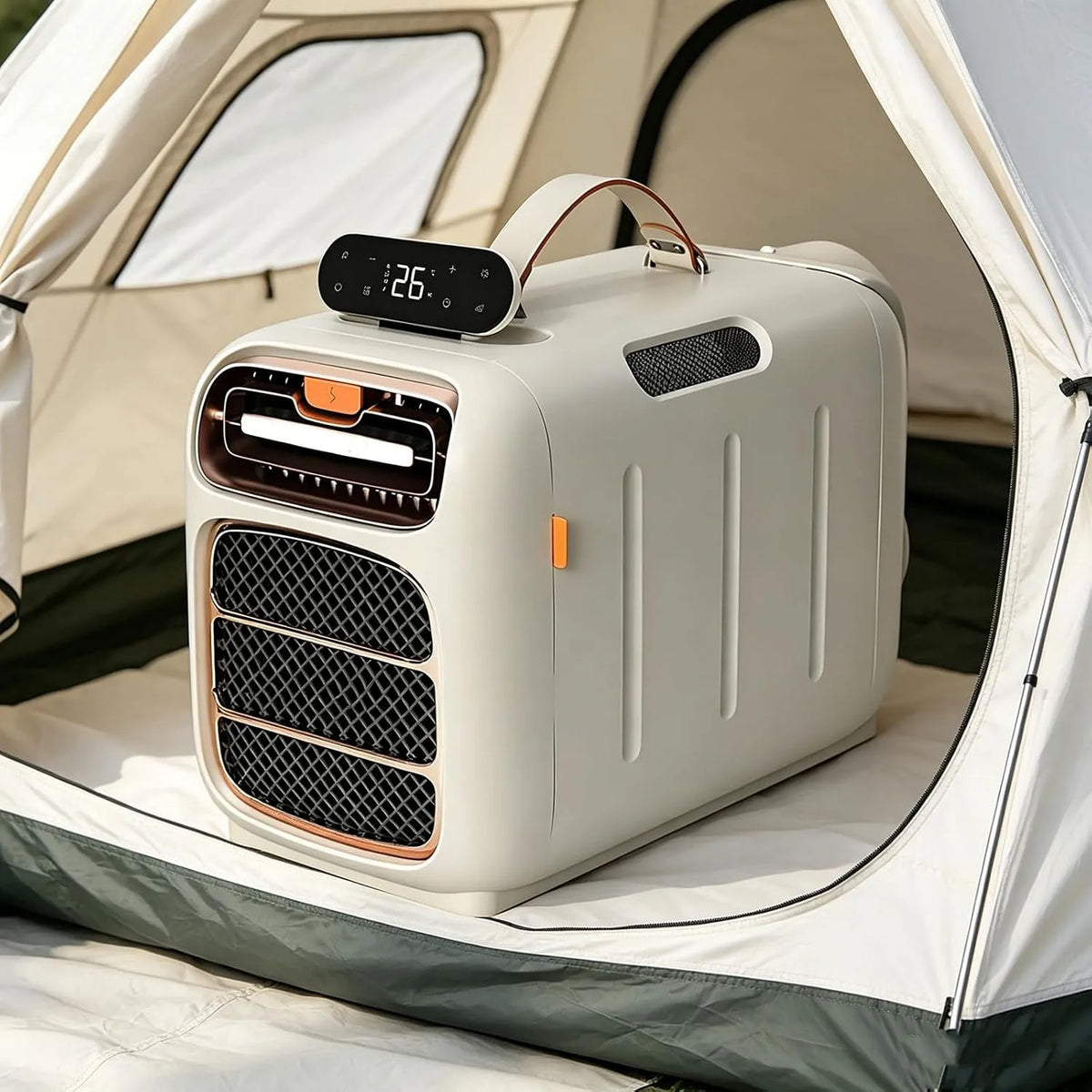 Mobiele airconditioner DC24V met 5000 BTU, 10°C, 30 minuten, 60 seconden, 40 dB, geluidsarme werking, ontvochtigingsfunctie en voor binnen en buiten