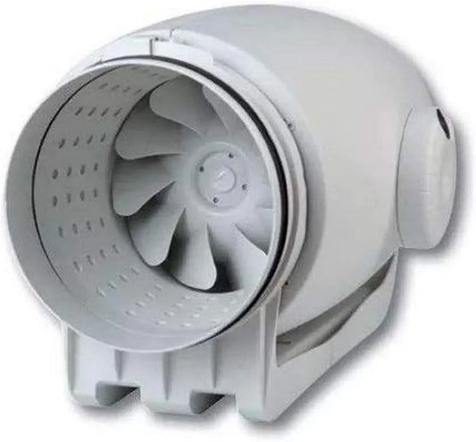Ventilator TD-350/125 met 230-240 V, 60 Hz, 30 minuten, 3 snelheden, timer en geluidsarme werking