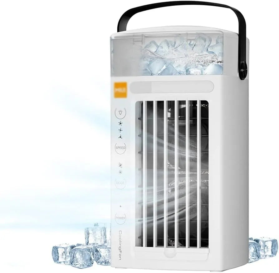 Mobiele airconditioner, USB, Desktop Airconditioning Ventilator Kleine Luchtbevochtiger met Nachtlampje