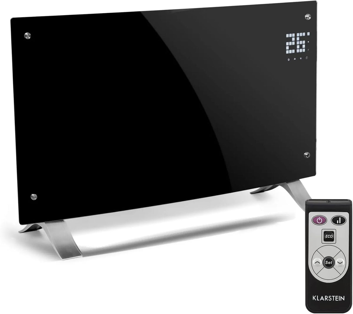 Gaskachel, 5-45 ° C, 24-uurs timer, LED-touchdisplay, ECO-modus, afstandsbediening zwart