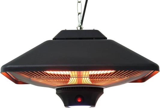 Outsunny Infraroodstraler 2000 W met afstandsbediening 2 standen zwart met 2000 W, 43 x 43 x 25 cm, 1000 W, afstandsbediening en zwart