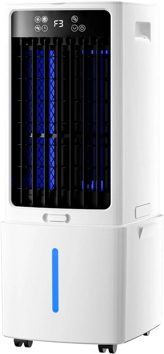 Mobiele airconditioner, 3 snelheden, 3-in-1 moeraskoeler met watertanks 3,2 gal, 12 uur timer, Draagbare airconditioner zonder raam