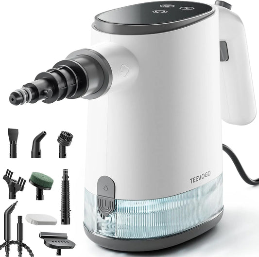 Stoomreiniger met 650ml, 1200 W, 15 seconden, 110°C, 250-400 ml, 35 MINUTEN, aanraakbediening en waterreservoir