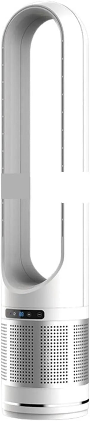 Ventilator met digitaal display, geluidsarme werking, wit en zilver