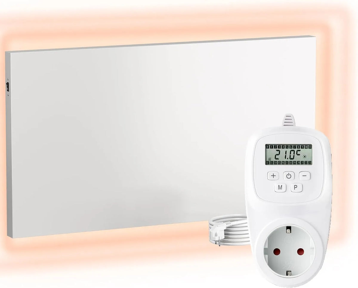 Infraroodverwarming TH12 met 900 W en wandmontage, VIESTA Infrarood wandverwarming met thermostaat INCL. TH12 THERMOSTAAT