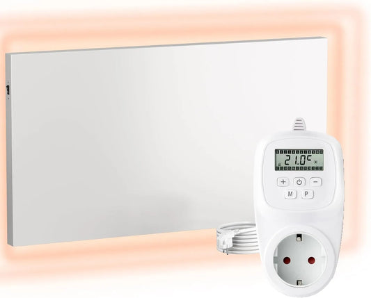 Infraroodverwarming TH12 met 900 W en wandmontage, VIESTA Infrarood wandverwarming met thermostaat INCL. TH12 THERMOSTAAT