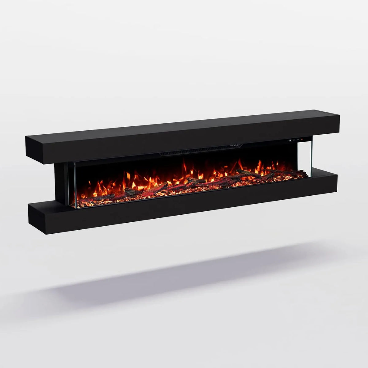 Elektrische haard x52x21 met 149 x 52 x 21 cm, 20-30°C, 8 uur, afstandsbediening, app-bediening, zwart en knettereffect & timer