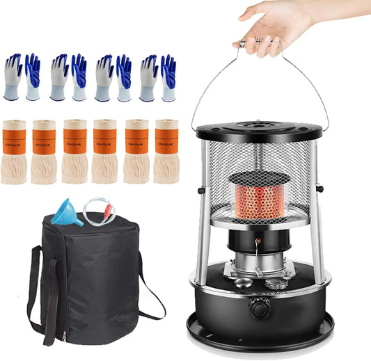 Petroleumkachel, Kerosine Kachelverwarmer, Draagbaar Kerosine Olieverwarmer, Oliekachelbrander Voor Binnen, Winter, Terras, zwart-B, 4.5l Efficiënte