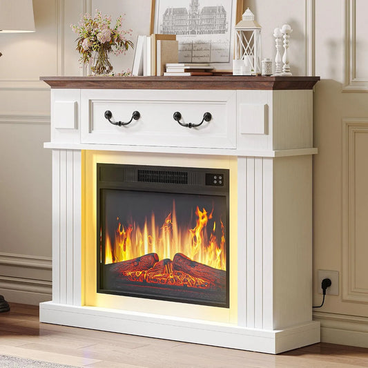 Elektrische haard, timer, 38 inch realistisch 3D-vlameffect, YITAHOME Elektrische open haard