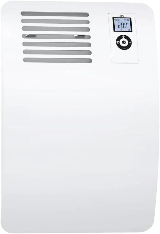 AEG Convector met 500 W, 6 m2, timer, 9 x 31 cm, 5 x 12 cm, 30 °C, geluidsarme werking en aluminium