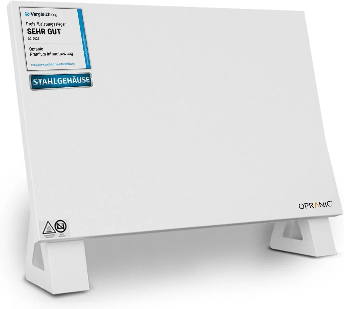 Infraroodverwarming P5 met 2,5 cm, 40-50 °C, aluminium en wit