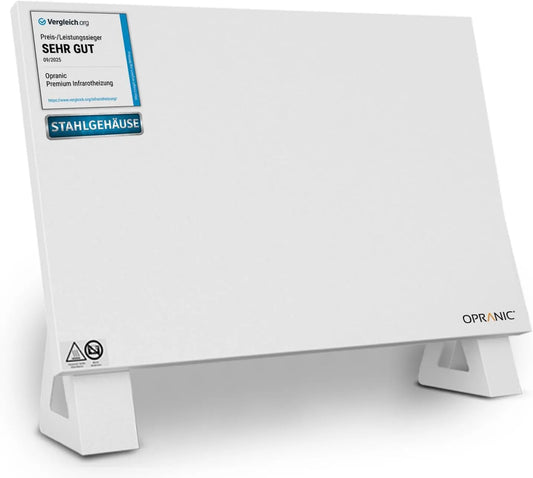 Infraroodverwarming P5 met 2,5 cm, 40-50 °C, aluminium en wit