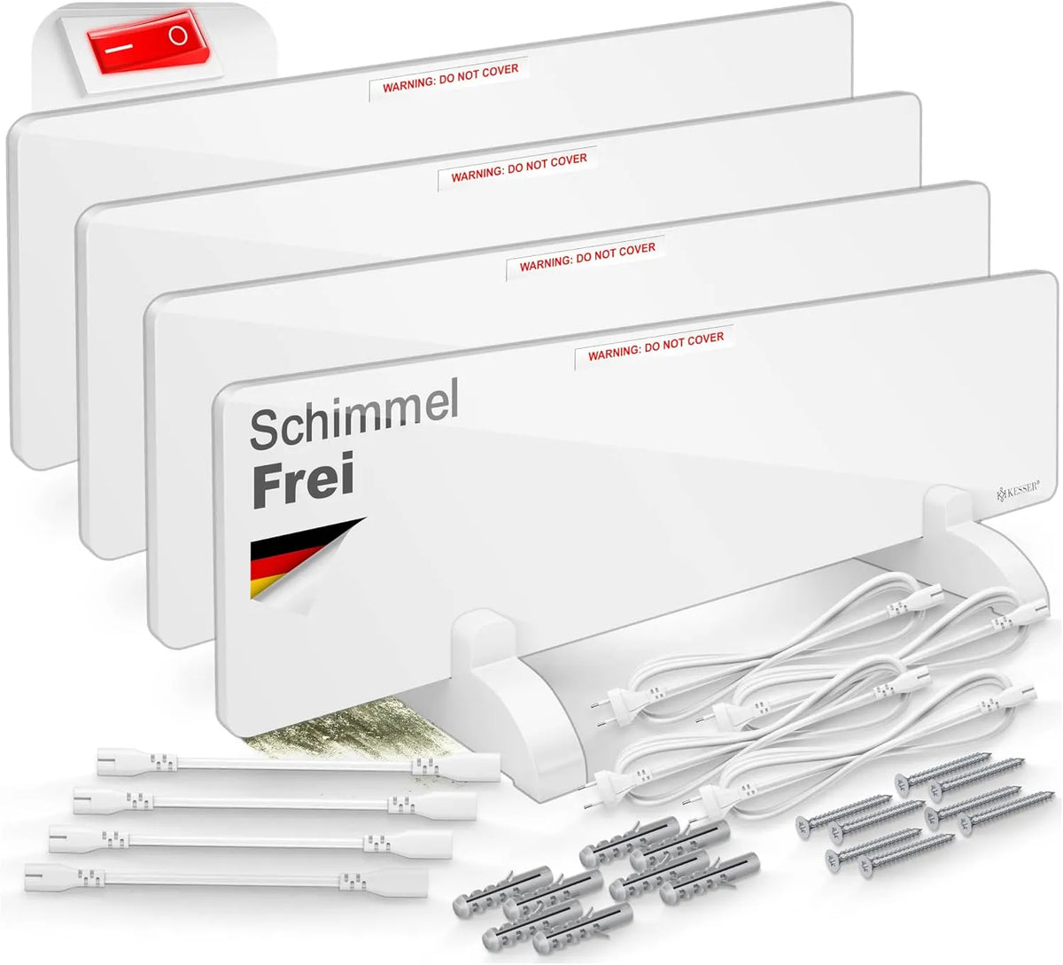 Infraroodverwarming met 50 W, 20 cm, 70 °C en 50 °C