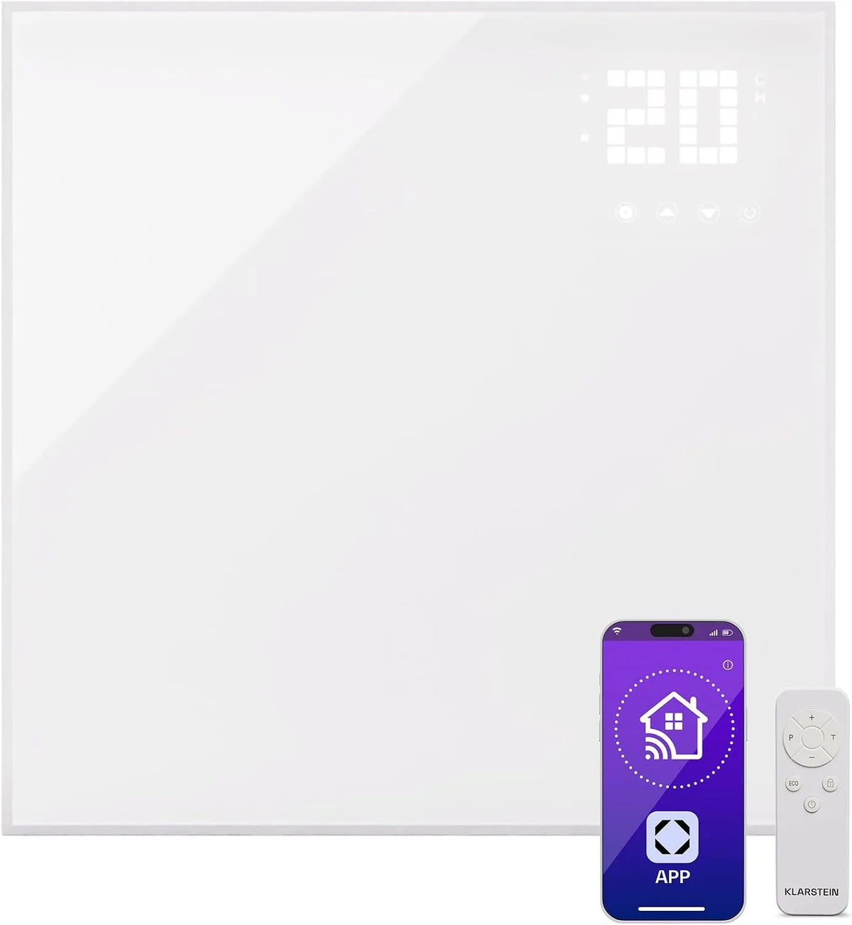 Infraroodverwarming met 360 W, wandmontage, wifi, app-bediening en geluidsarme werking
