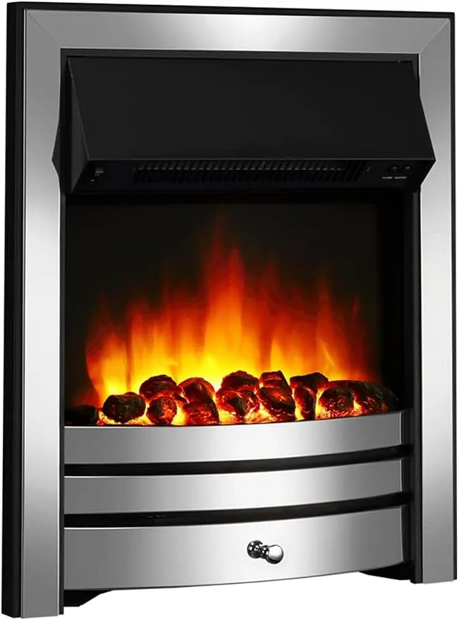 Elektrische haard, Verwarming 2000 W, Chroom