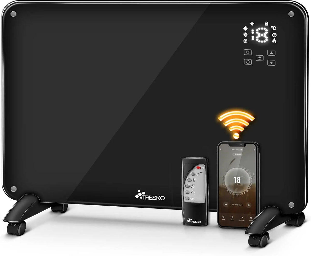 Convector, TRESKO Glazen, WiFi, 2000 W