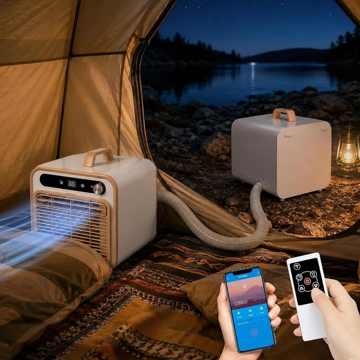 Mobiele airconditioner, geen raamkit nodig 2mConnectingPipe, Split-airco