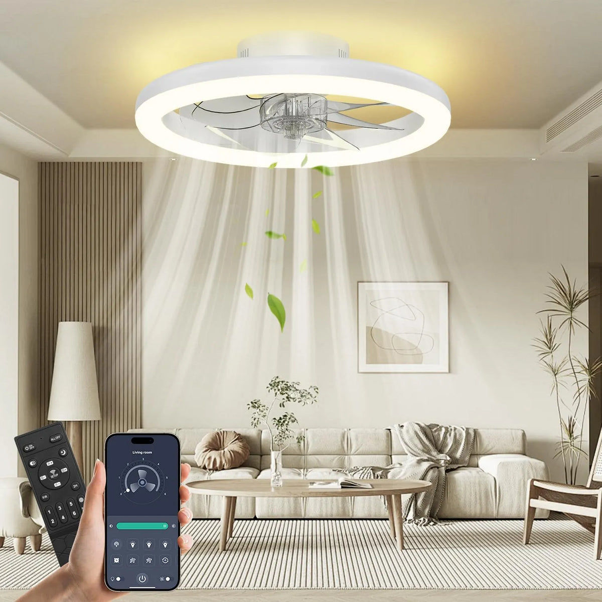 Ventilator met 40 cm, 6 standen, timer, 2 uur, 48 W, 6 snelheden, bluetooth en afstandsbediening