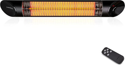 Warmtestraler, IP55, 4 warmtestanden met afstandsbediening, 2500 watt, infrarood warmtestraler, terrasstraler