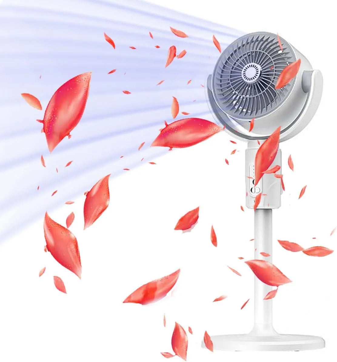 Ventilator, 5 snelheidsinstellingen voor slaapkamer, slimme oscillerende vloerventilatoren, timingfunctie, woon