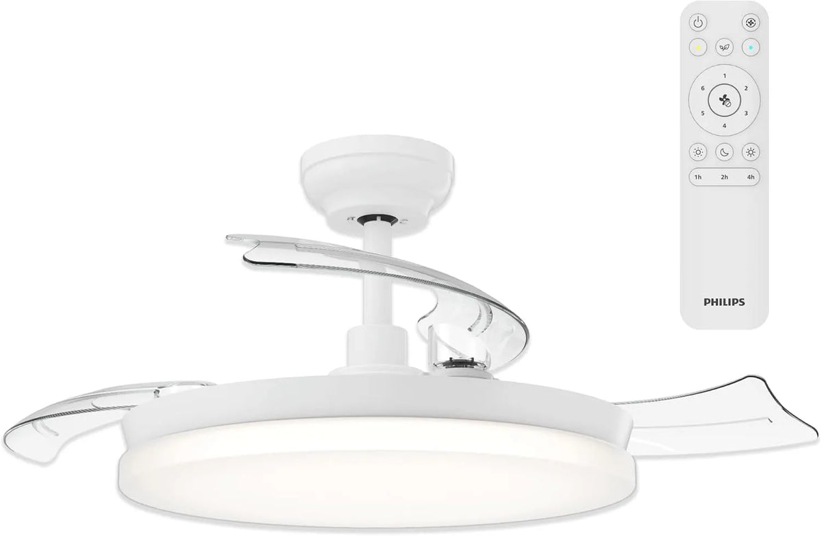 Philips Ventilator met 106 cm, 50 dB, afstandsbediening, geluidsarme werking en wit