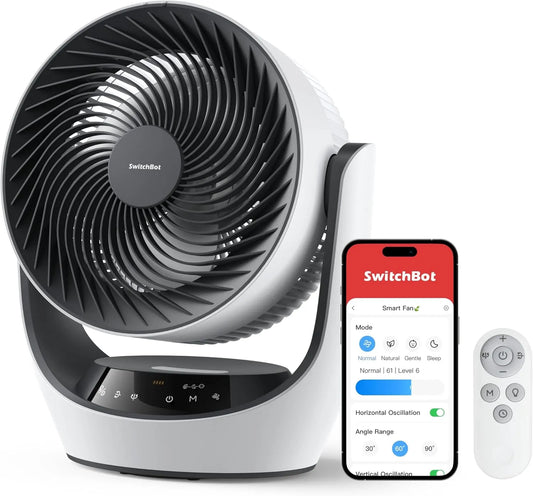 Ventilator met 24 dB, 4 standen, USB, 3600mAh, 22dB, aanraakbediening, afstandsbediening en geluidsarme werking
