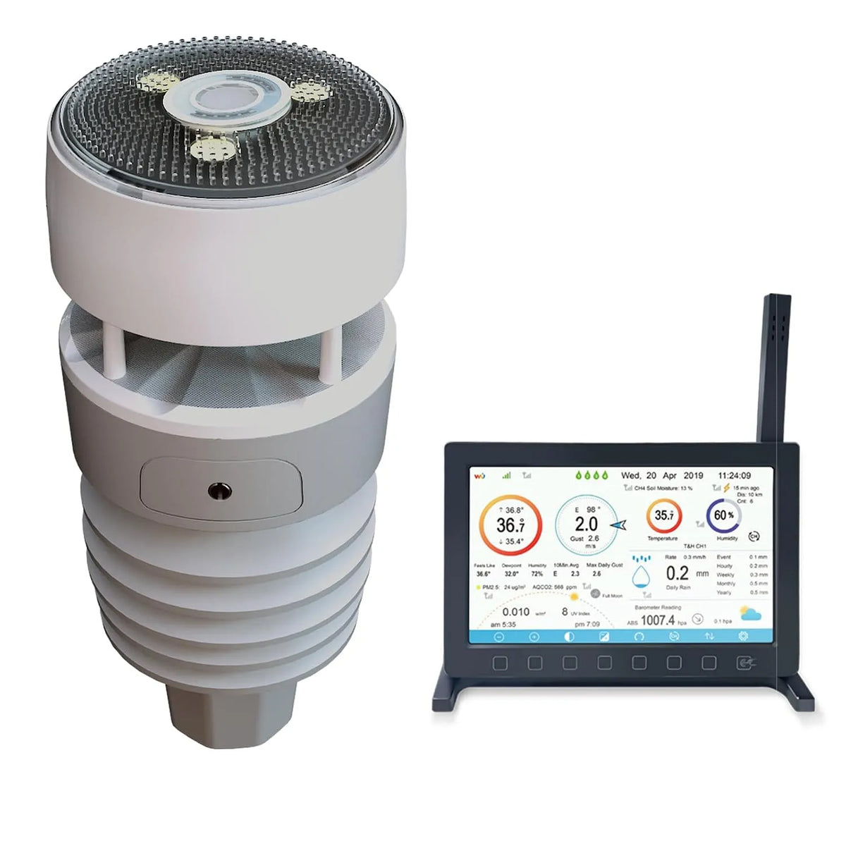 Weerstation, HP2564, 7-in-1, 7-TFT-kleurenaanraakscherm-binnenconsole, 868 MHz, ontvangst van de weersvoorspelling voor de tuin