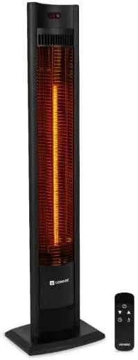 VONROC Terrasverwarmer met 2000 W, 10.000 uur, 3 seconden, timer, afstandsbediening en digitaal display