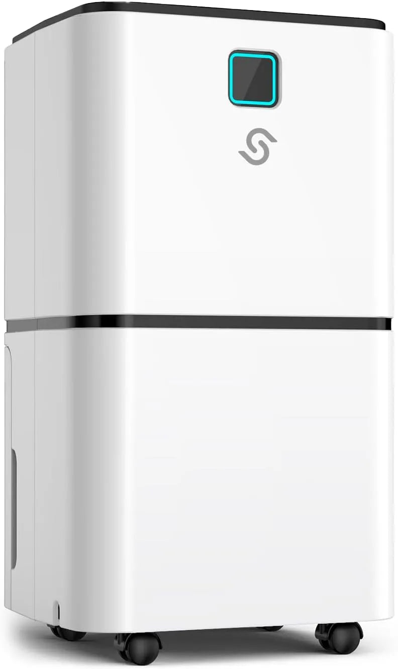Luchtontvochtiger, 2000 m2, 0,528 gallon watertank met afvoerslang, HUMILABS 30 pints ontvochtigers met automatische of handmatige afvoer