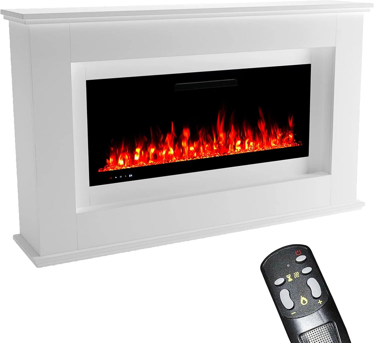 Elektrische haard x97x33 met 158 x 97 x 33 cm, 0,5-7,5 uur, 2 standen, Timer, afstandsbediening en wit