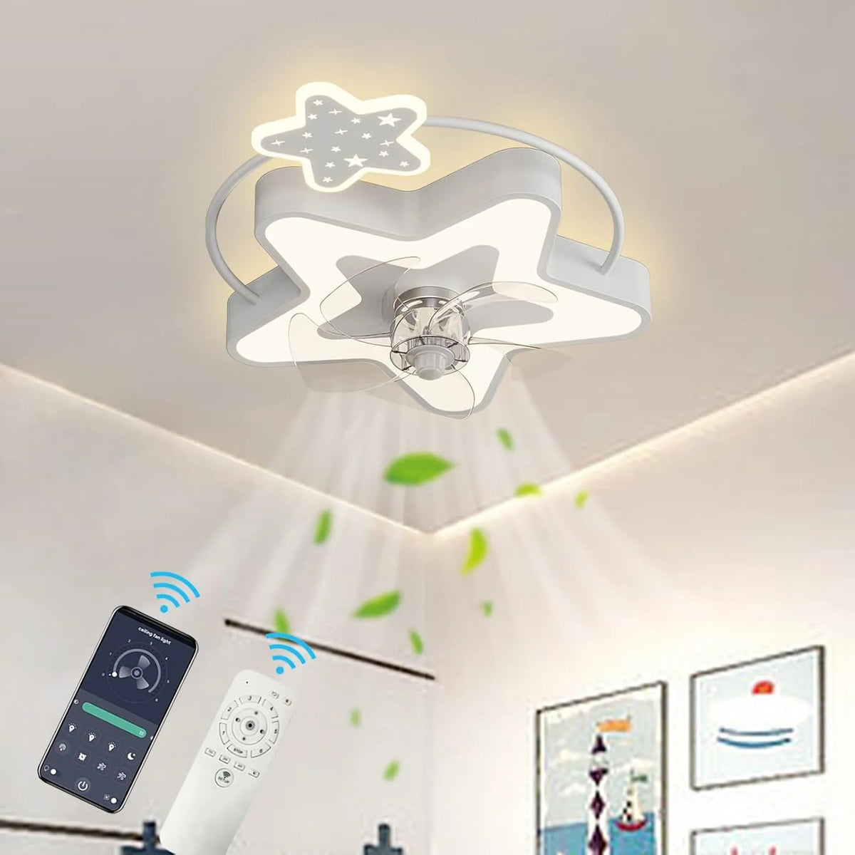 Ventilator, Plafond Ventilator met Licht voor Slaapkamer-wit