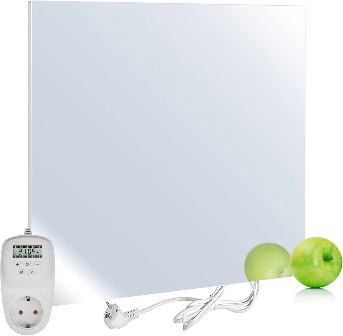 Infraroodverwarming, 500 W, wit + thermostaat TH10, ultravlakke verwarmingsplaat
