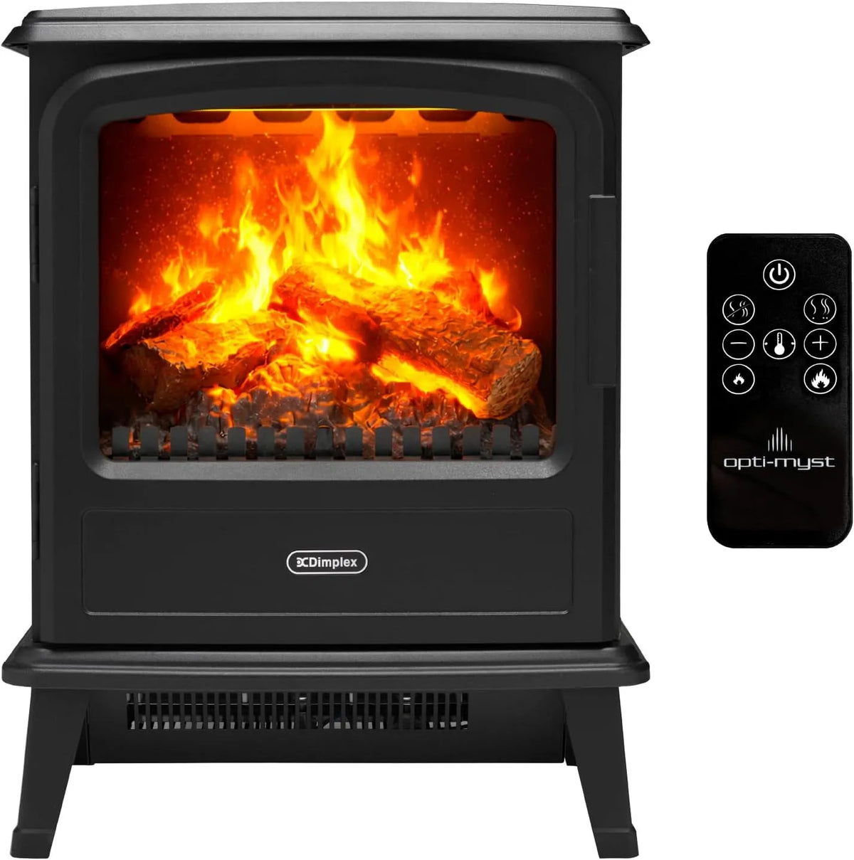 Elektrische haard met 1000 W, 1 kW, 2 kW en zwart, 1000 W / 2000 W Luchtverhitter