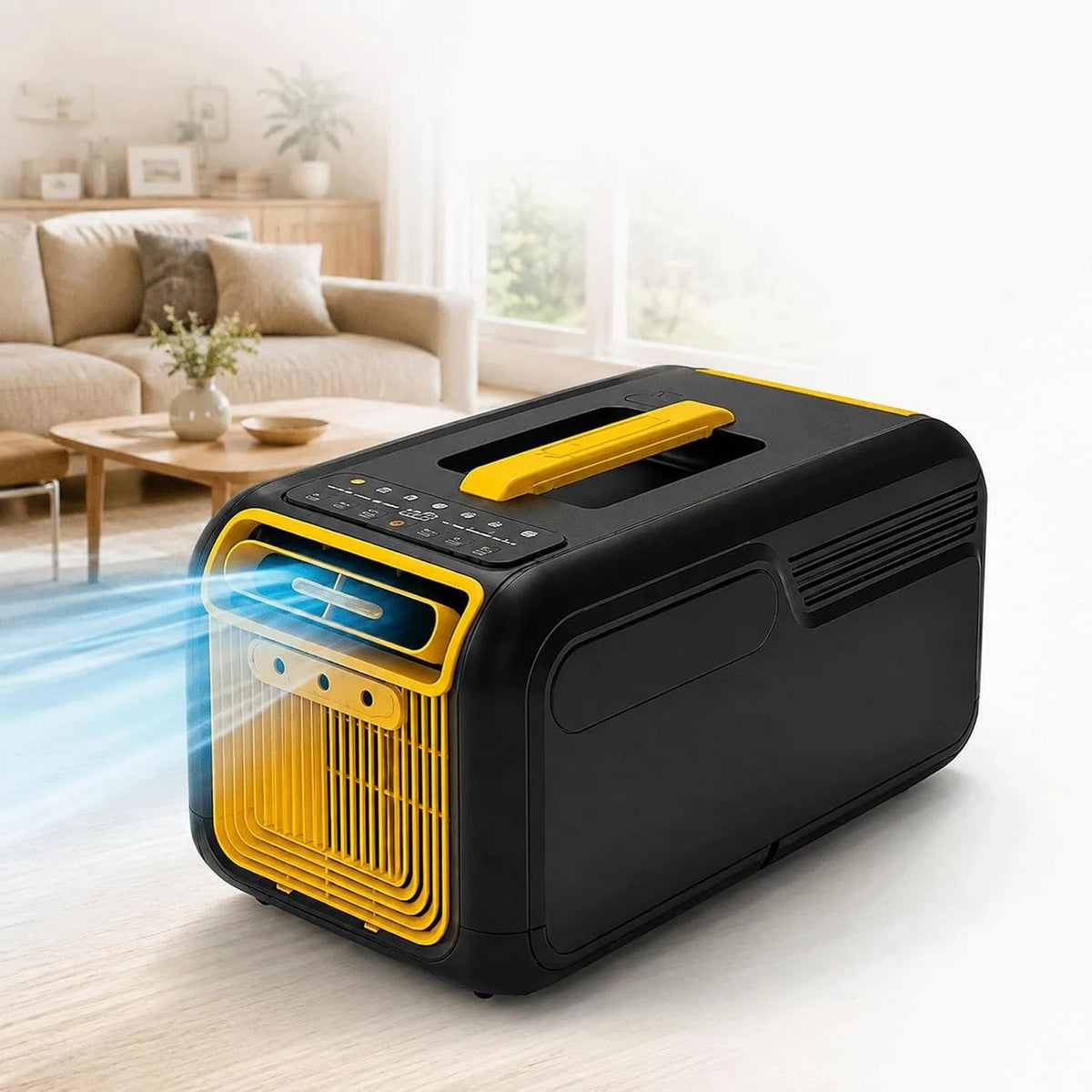 Mobiele airconditioner met 5000 BTU, 490 W, 150 m2, 6-in-1, waterreservoir en gerichte luchtcirculatie